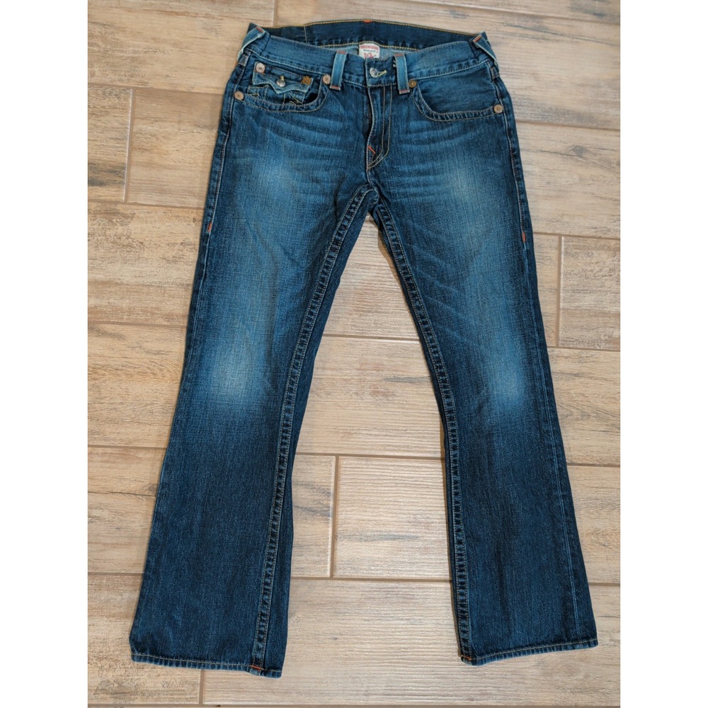 Vtg Y2K True Religion Billy Jeans Mens 33 Made in USA Straight Flap Pocket Denim